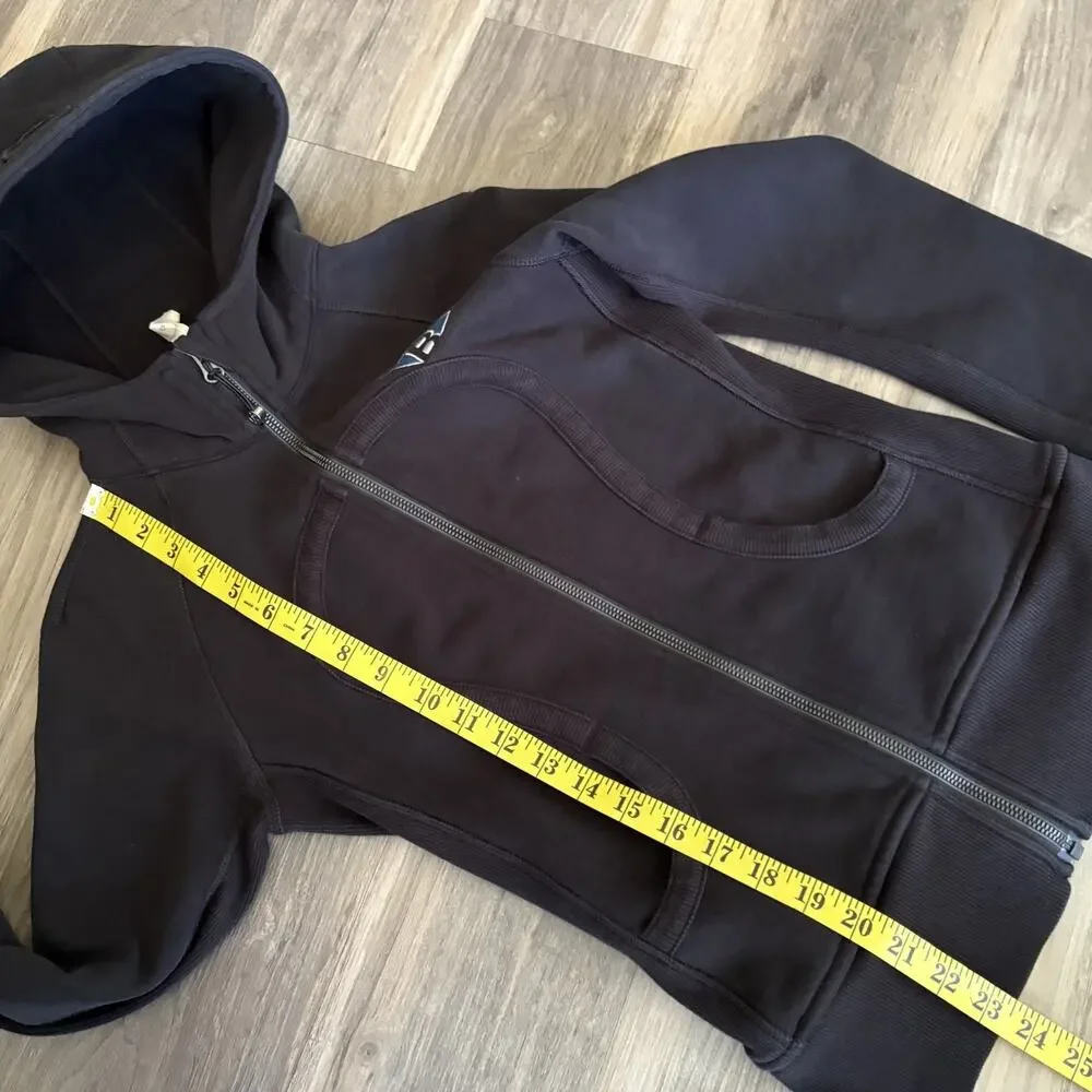 Lululemon Scuba Hoodie Women's Size 4 Black Full Zip Fleece Jacket Embroidered